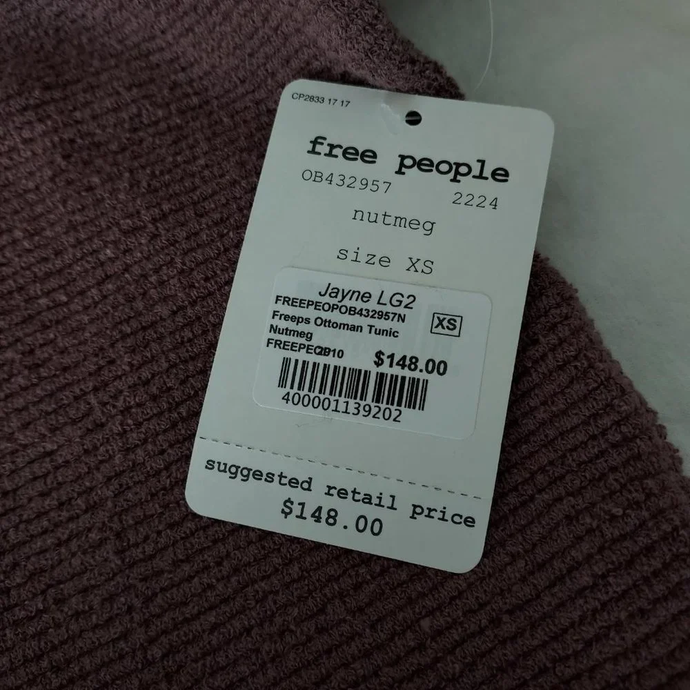 NWT Free People Ottoman sweater, brown/rose, XS - Picture 11 of 14